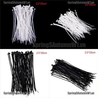 Bộ 100 Dây Rút Nhựa Màu Trắng / Đen Khóa By