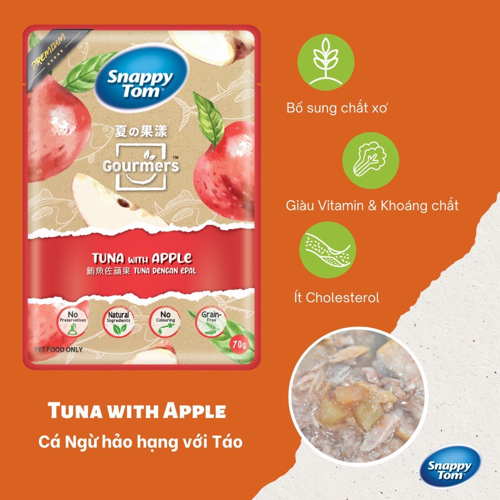 Pate cho mèo Snappy Tom, Pate dinh dưỡng cho mèo Snappy Tom túi 85gr