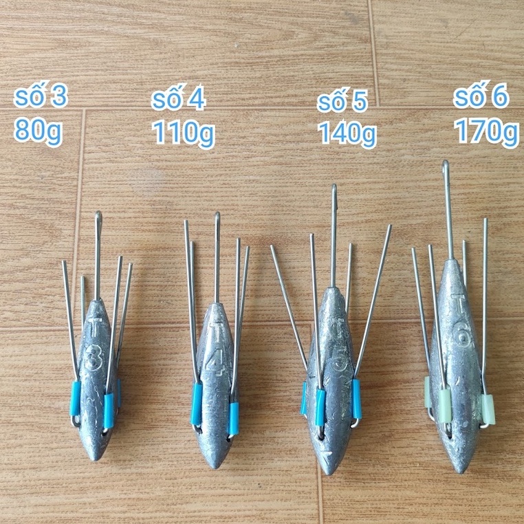 1 cục Chì neo hỏa tiễn câu biển tùy chọn size 80g 110g 140g 170g