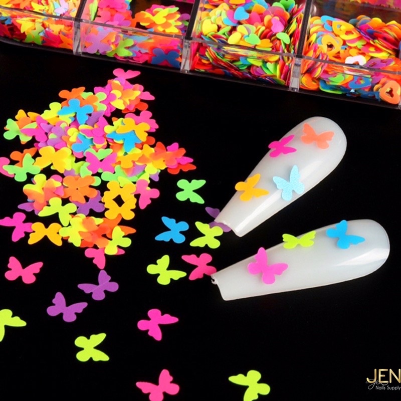 Sequin huỳnh quang neon-phụ kiện nail móng