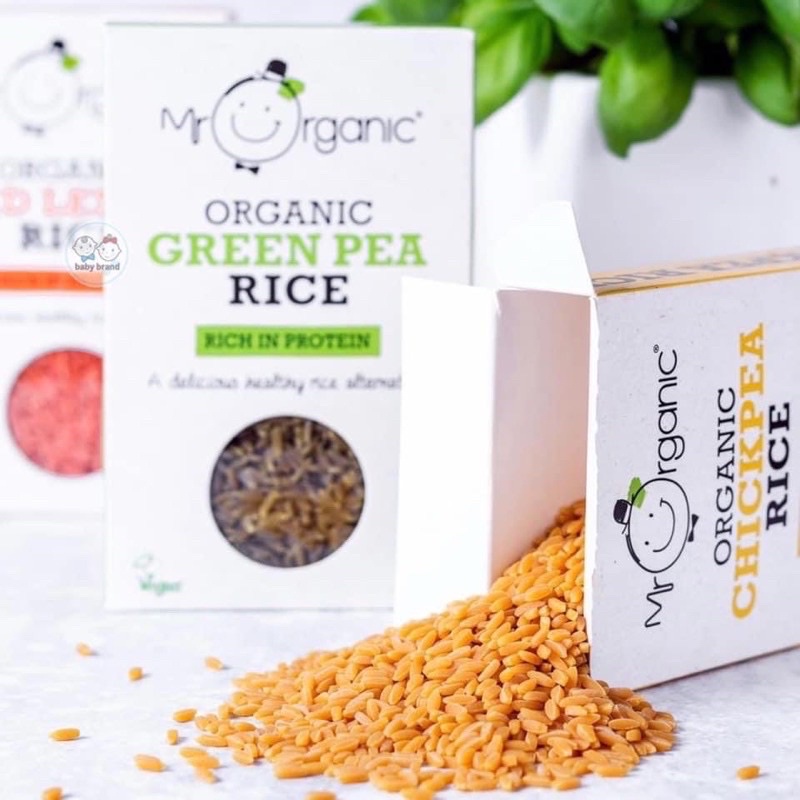 Gạo Đậu Gà, Đậu Lăng Đỏ, Đậu Hà Lan Mr Organic Cho Bé Từ 6m