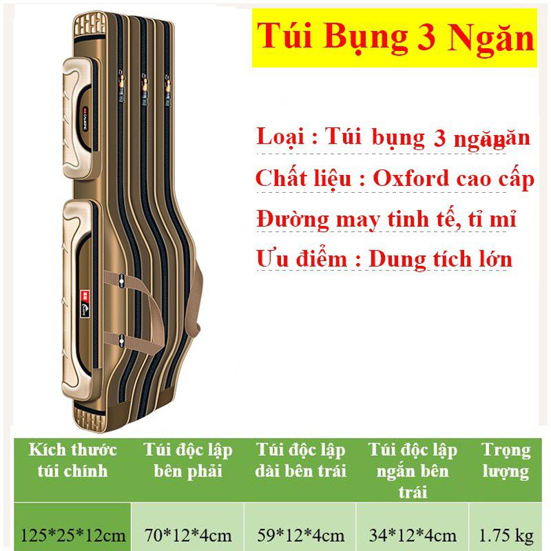 Túi đựng cần câu cá ❤️ FREESHIP ❤️ Túi đựng cần câu siêu bền 3-4ngăn, tiện dụng TDC_10