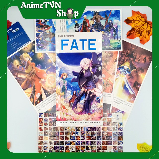 Hộp Postcard Bưu thiếp (Trọn bộ 340 Hình có Sticker) Anime/Manga Fate Cuộc Chiến Chén Thánh