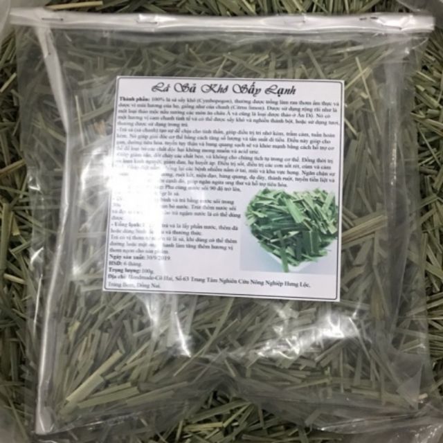 100gr lá sả chanh khô Thái Bình nguyên chất