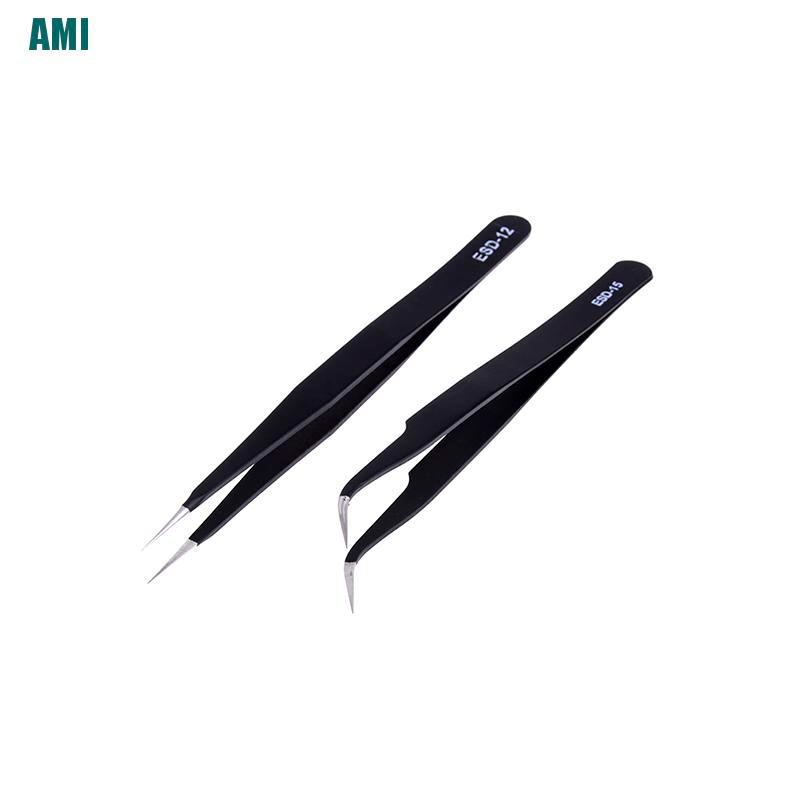 Set 2 nhíp bằng thép không gỉ chống tĩnh điện tiện dụng