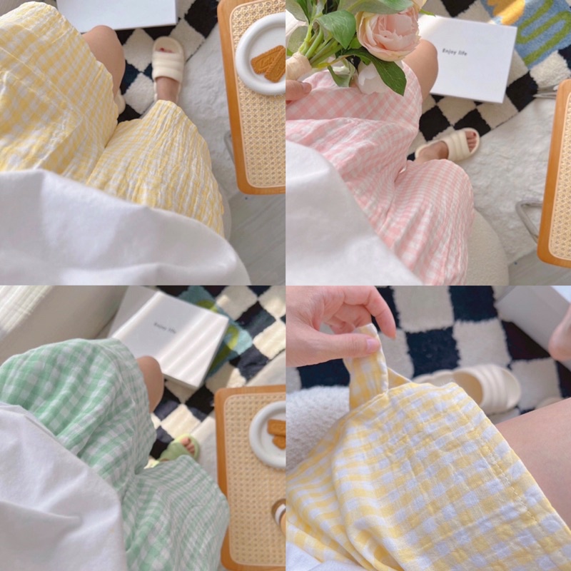 𝐚𝐬𝐡𝐞𝐱𝐢𝐧𝐜𝐡𝐚𝐨: (𝐏𝐨𝐩𝐜𝐨𝐫𝐧 𝐬𝐡𝐨𝐫𝐭) quần mặc nhà caro muslin