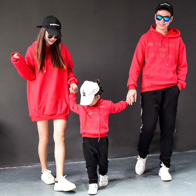 BÁN SỈ- ÁO HOODIE NỈ BÔNG IN CHỮ GIA ĐÌNH