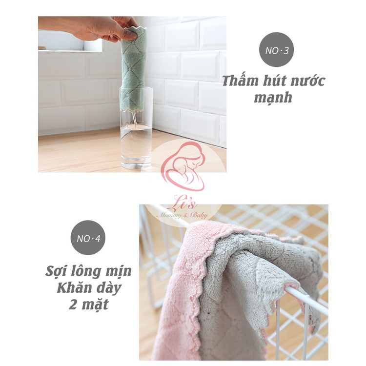 Khăn lau bếp đa năng siêu thấm 2 mặt dày dặn có thể tái sử dụng nhiều lần combo Mã KLB103