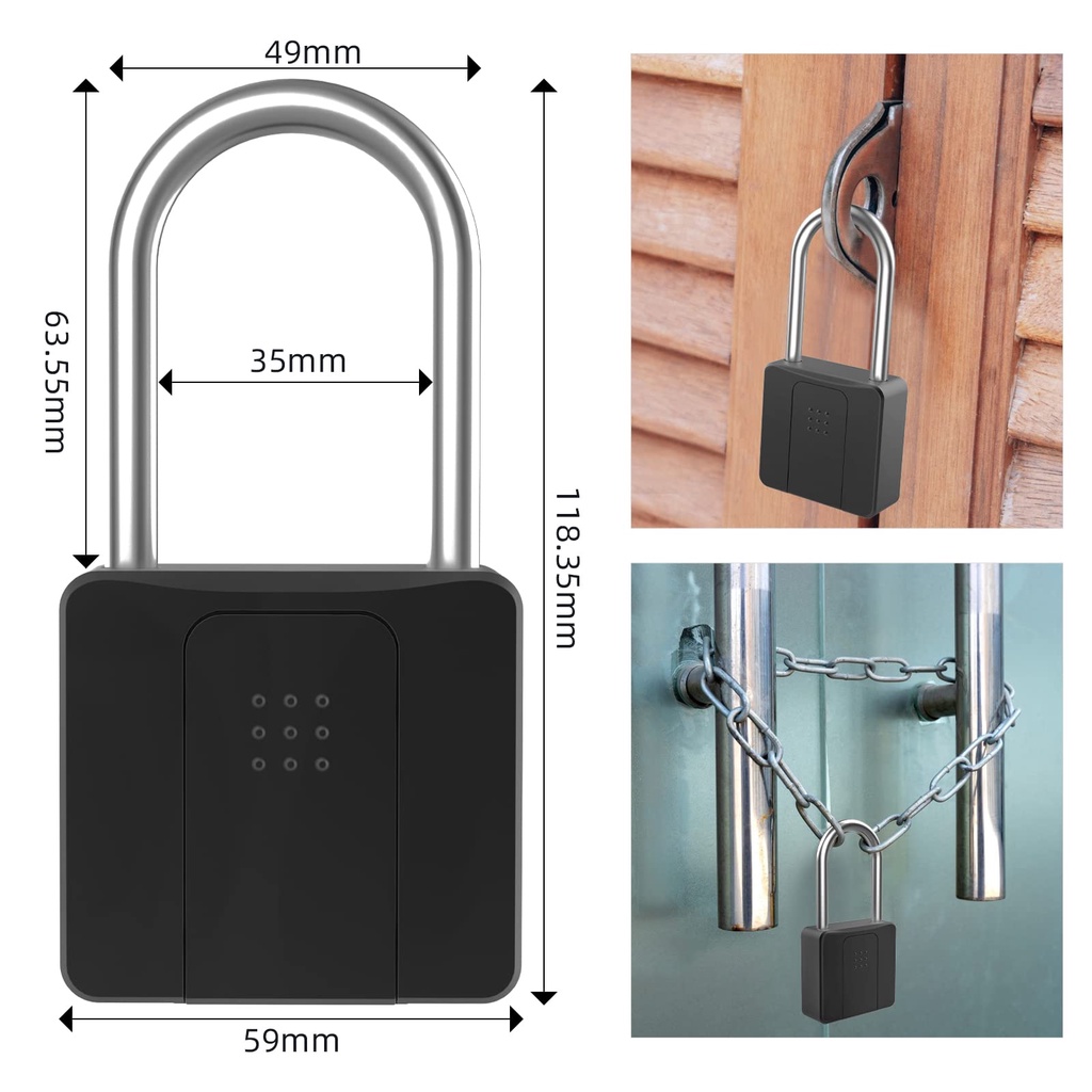 Ổ Khóa Vân Tay Thông Minh Chống Thấm Nước Chống Trộm Kết Nối Bluetooth