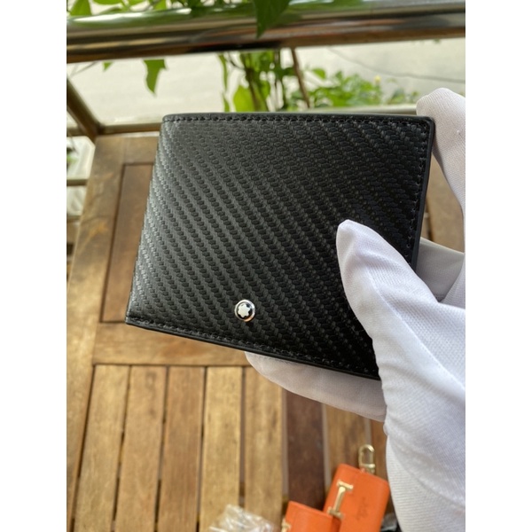 Ví Montblanc da thật vân carbon fullbox