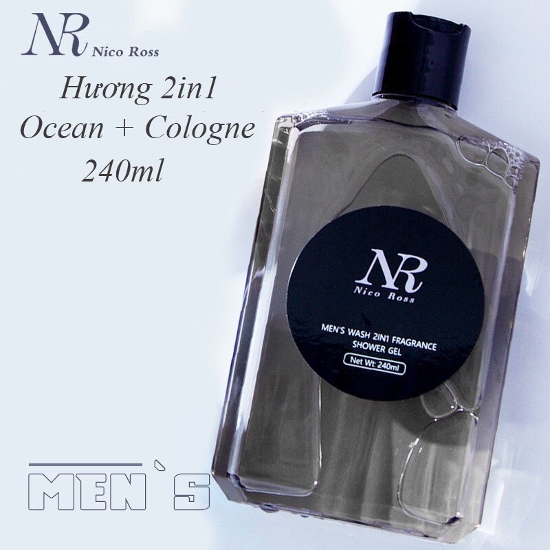 Sữa tắm nước hoa Blueman Men's  hương thơm dài lâu dưỡng ẩm 500ml - 240ml