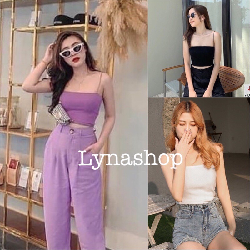 ÁO HAI DÂY🍉ÁO CROPTOP, ÁO TĂM THUN CROPTOP SEXY 2 DÂY SỢI BÚN BODY DÁNG ÔM NỮ SIÊU HOT🍉 BA MÀU TRẮNG, ĐEN, TÍM CỰC XINH