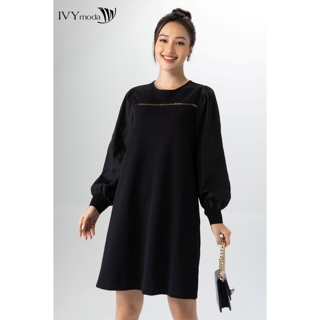 Đầm thun tay bồng dáng suông IVY moda MS 42B9053
