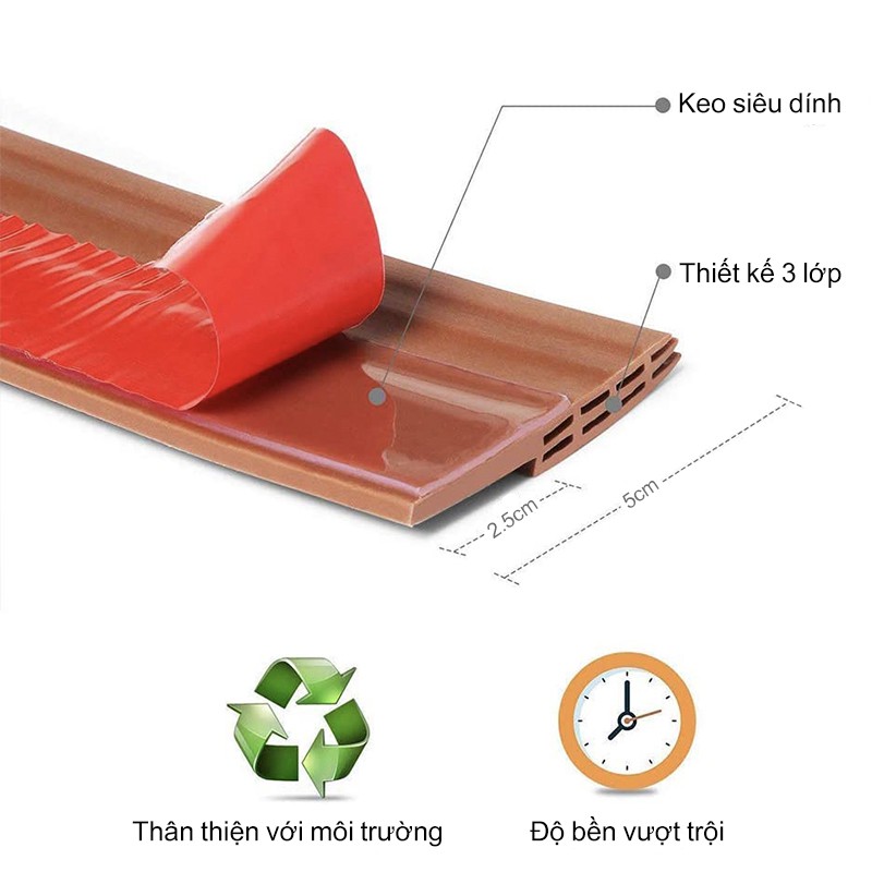 Ron Dán Chân Cửa Dày 5MM Cực Dính Chống Côn Trùng, Khói Bụi, Tiếng Ồn