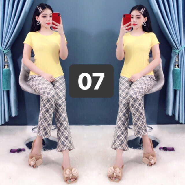 Đồ bộ áo thun thái quần kaki co giãn | BigBuy360 - bigbuy360.vn