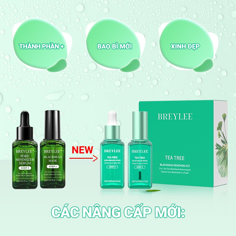 Bộ 2 Mặt Nạ Serum BREYLEE Loại Bỏ Mun đầu đen và Se Lỗ Chân Lông Serum