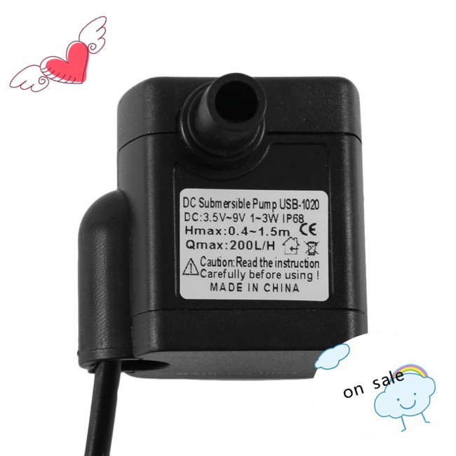 Máy Bơm Nước Mini 3w Usb-1020 Dc3.5V-9V Cho Bể Cá