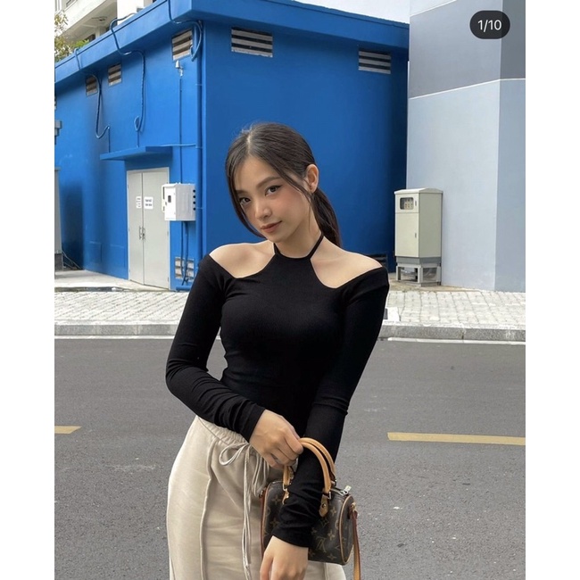 Áo Thun Kiểu Hở Vai Cột Dây Trendy A58
