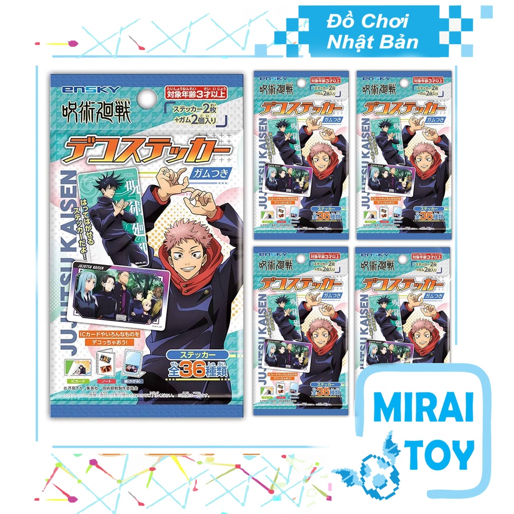 Pack Thẻ Bài Sticker Jujutsu Kaisen Chính Hãng Chưa Bóc mới 100% - Ensky