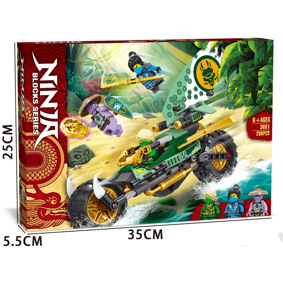 Mẫu Lắp Ráp mô hình 3081 Ninjago Lloyd's Jungle Chopper Bike