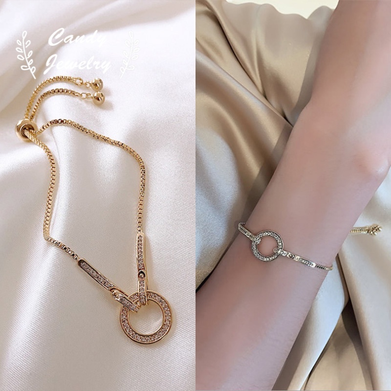 Vòng đeo tay MANYUE mặt tròn phong cách Hàn Quốc thời trang cho nữ