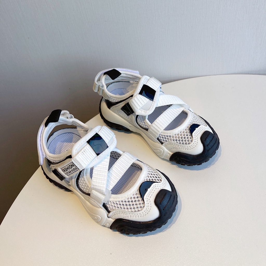 [Giản Dị] Giày Sandal Thể Thao Hở Ngón Đế Mềm Thoáng Khí Khóa Dán Cỡ Vừa Lớn Mùa Hè Dễ Phối Đồ Cho Trẻ Em