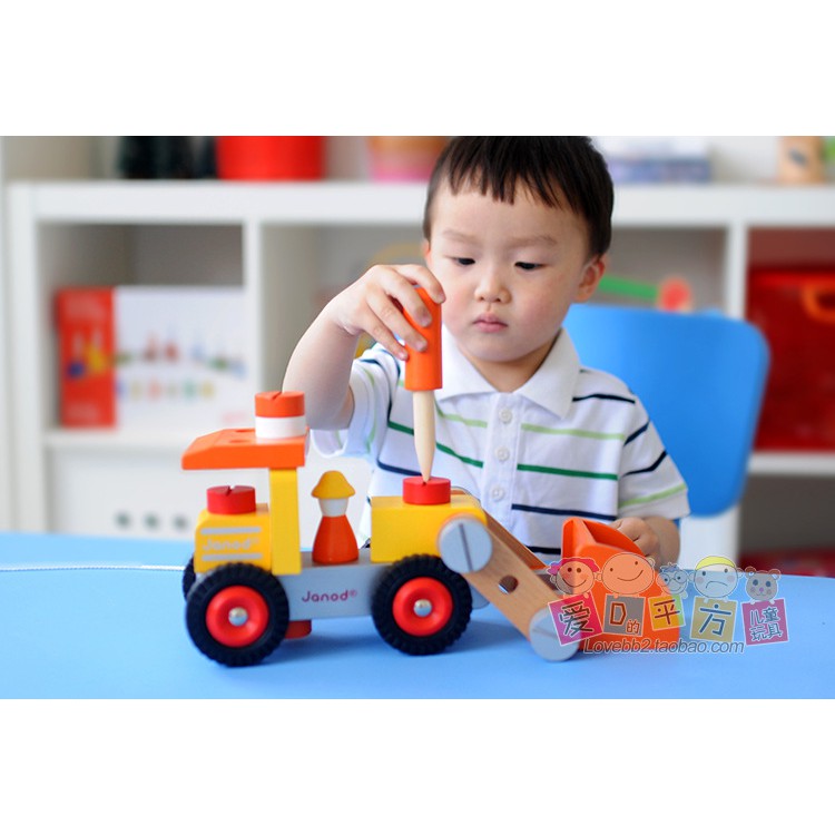 Đồ Chơi Gỗ S-Kids, Xe Máy Xúc Lắp Ráp Janod