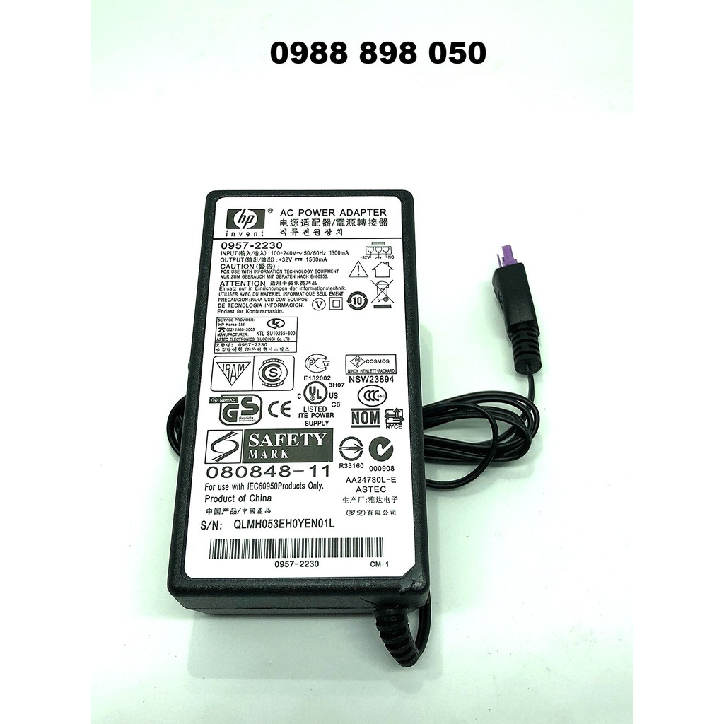 nguồn HP 32V 1560mA máy in hp