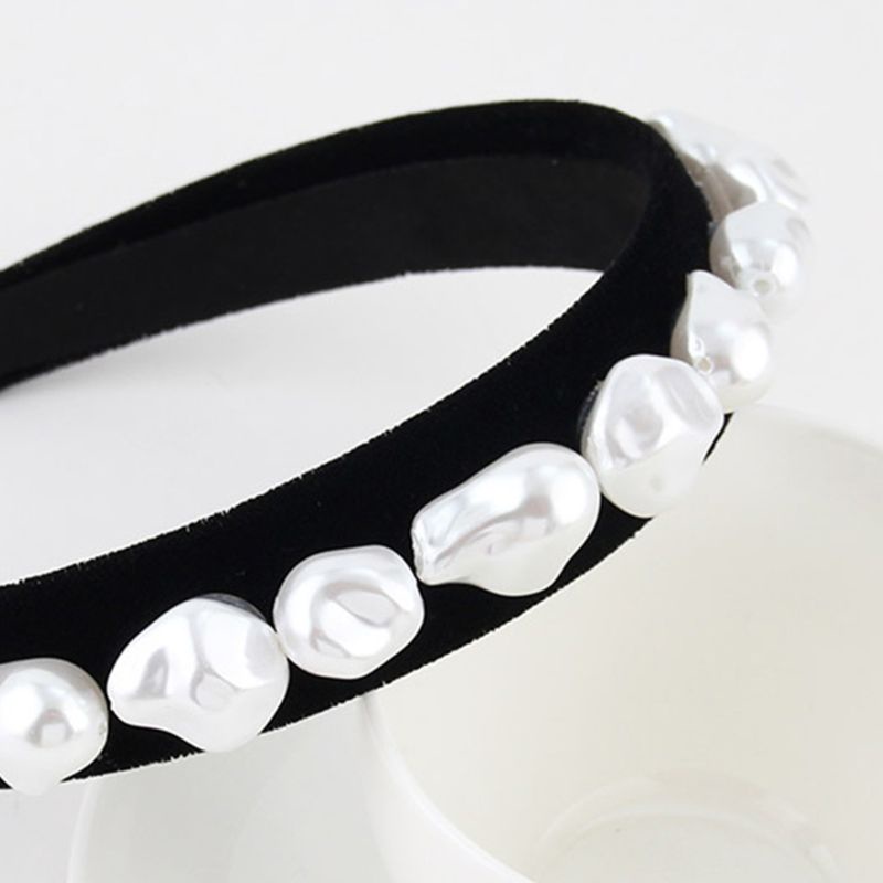 Băng Đô Cài Tóc Bản Rộng Đính Ngọc Trai Nhân Tạo Phong Cách Dân Tộc Cho Nữ