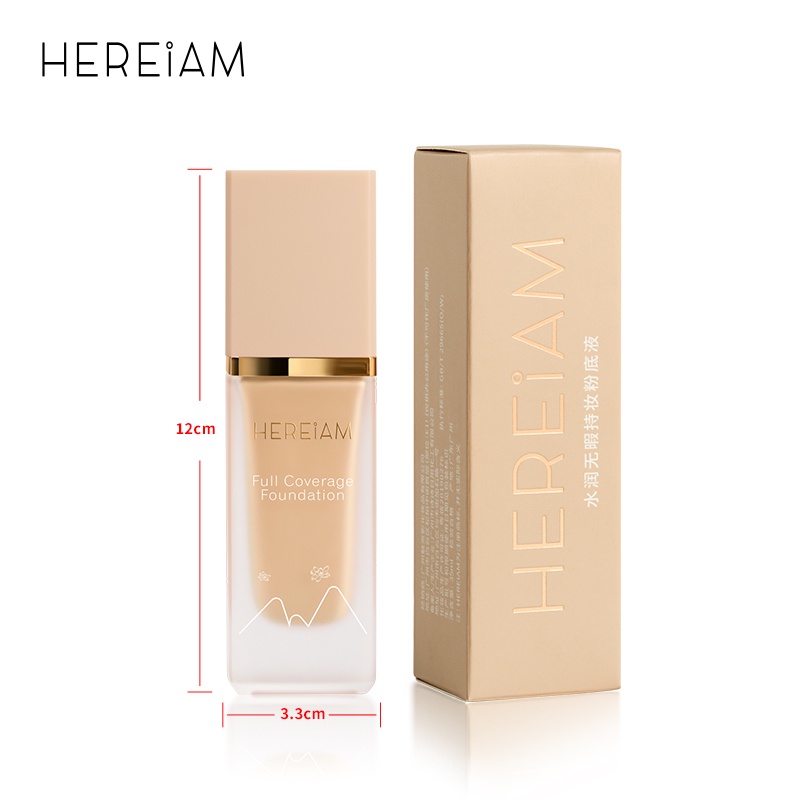 [Hàng mới về]Kem nền HEREIAM dạng lỏng che khuyết điểm mắt lỗ chân lông màu nude tự nhiên 35ml