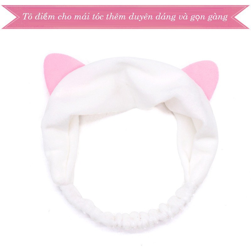 Băng đô turban tai mèo dễ thương, bờm tóc rửa mặt thiết kế xinh xắn nhẹ nhàng siêu xinh Zentop