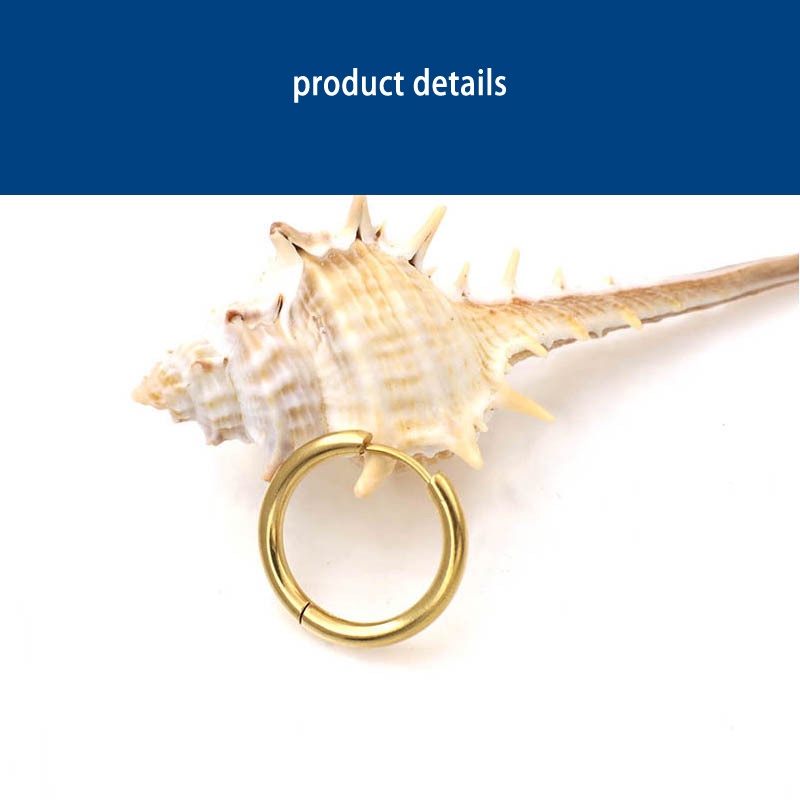 1 Chiếc Bông Tai Khoen Tròn Bằng Thép Titan Không Gây Dị Ứng Phong Cách Hàn Quốc