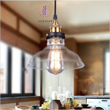 Đèn thả restro chao thuỷ tinh màu hổ phách cổ điển TH038 trang trí nhà cửa quán xá  Anteico Decor Lighting