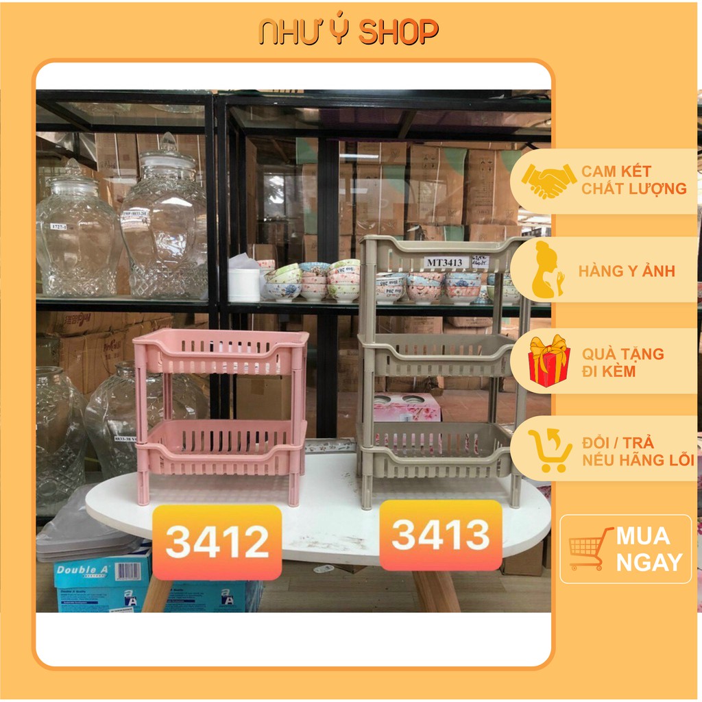 Kệ nhựa 2 tầng, 3 tầng, hình chữ nhật, tam giác để gia vị, đồ dùng nhà tắm đa năng ( Đồ gia dụng Như Ý )
