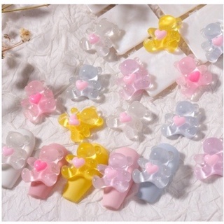 Charm Gấu Tim Trang Trí Móng