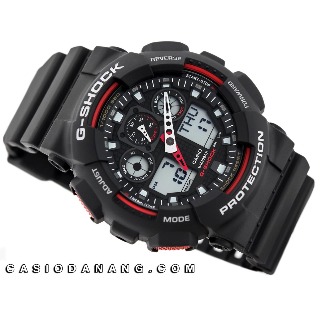Đồng hồ nam dây nhựa Casio G-Shock chính hãng GA-100-1A4DR (52mm) - bảo hành 5 năm
