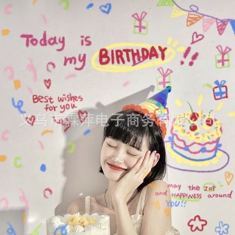 Máy Chiếu Mini Tạo Phông Nền Vuông Tròn Hoạ Tiết HAPPY BIRTHDAY Trang Trí Tiệc Sinh Nhật