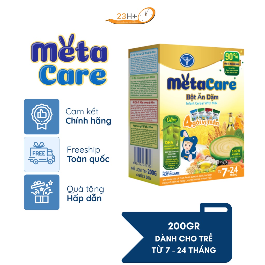 Bột ăn dặm Metacare 4 gói olive vị mặn/ngọt