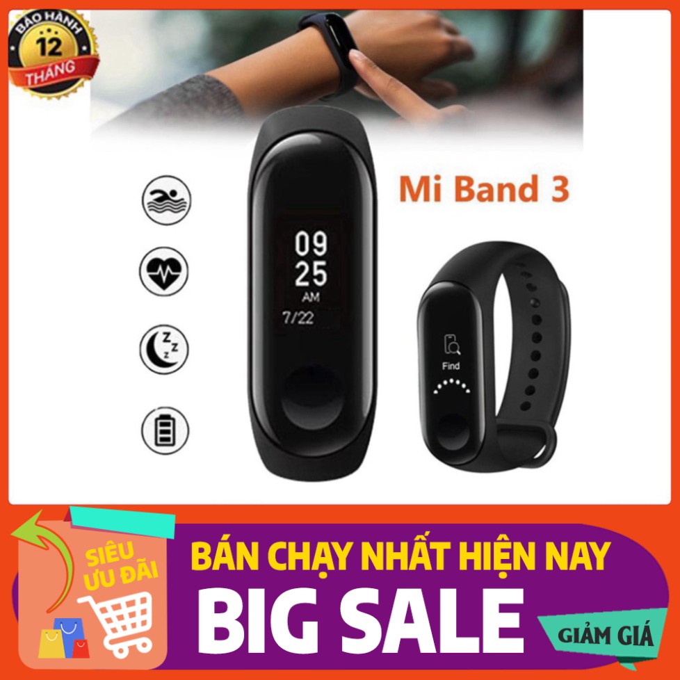 [FREE SHIP] 💥BẢO HÀNH 1 NĂM💥 Vòng Tay Đồng Hồ Thông Minh Band M3 CHÍNH HÃNG - Đồng hồ theo dõi sức khỏe, Chống Nước💥S