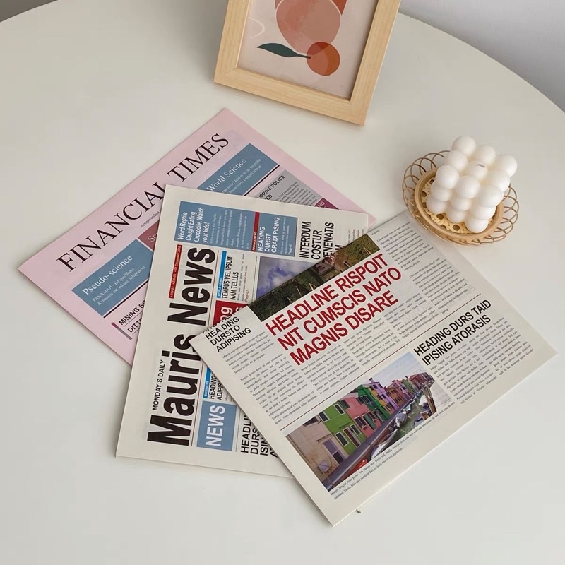 Báo nước ngoài phong cách retro, trang trí decor, phụ kiện chụp ảnh - Décor nhà Sò