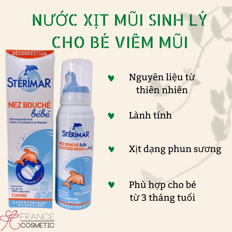 Xịt mũi Sterimax cá heo màu cam, chai to 100ml