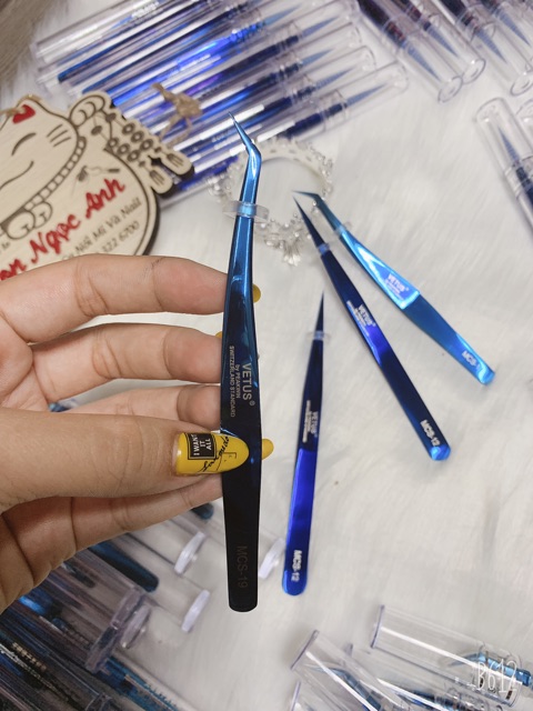 Nhíp Vetus Chuẩn Màu Xanh Cong Và Thẳng - Ảnh Thật Được Chụp Tại Shop