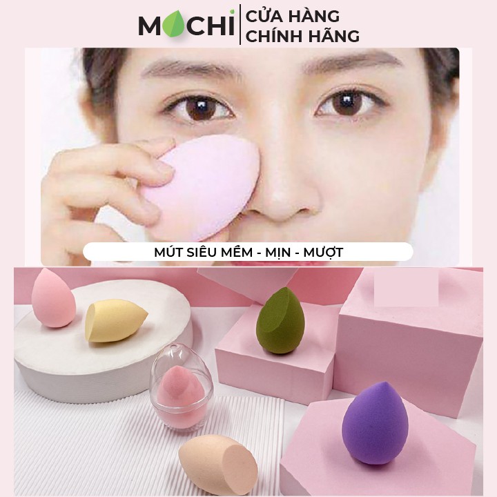 Mút Tán Kem Nền Trang Điểm Hồ Lô, Giọt Nước, Vát Cạnh Mềm Mại Nhiều Màu - MOCHI SHOP