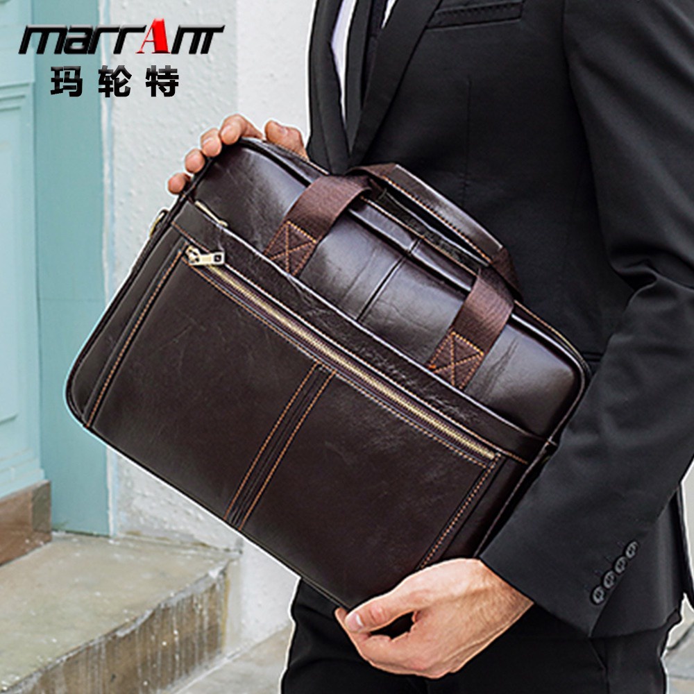 Túi xách cặp da đựng laptop da bò T37 37x28x7cm bảo hành da 12 tháng (Nâu) | BigBuy360 - bigbuy360.vn