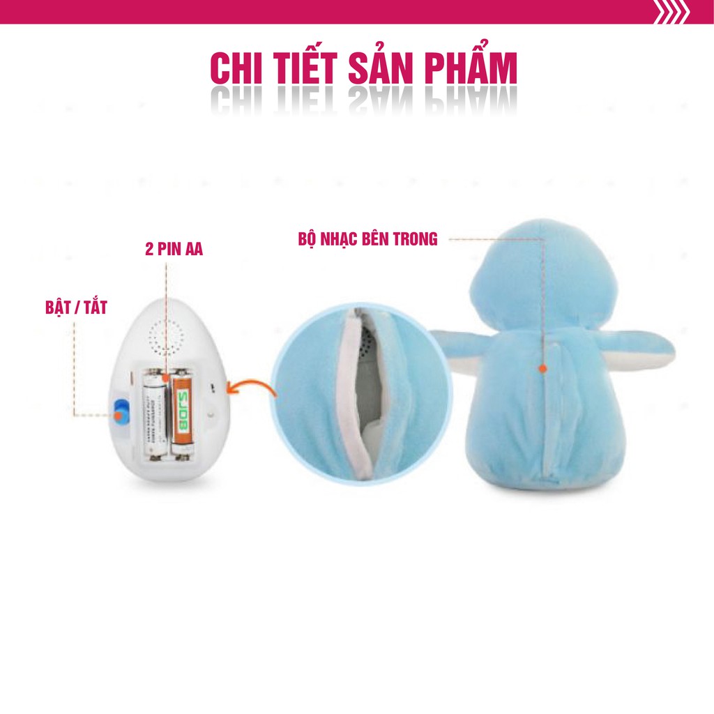 Chim cánh cụt giai điệu nhạc trắng ru ngủ cho trẻ sơ sinh có đèn Winfun 0160 - hộp nhạc ru ngủ cho trẻ sơ sinh