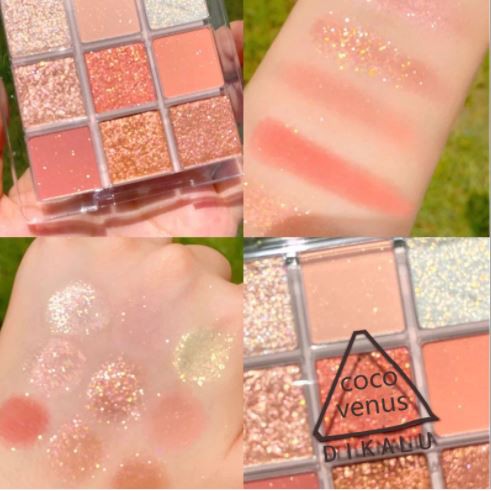 Bảng phấn mắt acrylic DIKALU 9 màu trong suốt XMB024