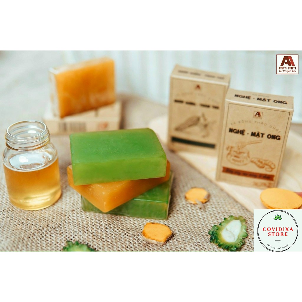 Xà bông nghệ mật ong An An xà bông cục handmade 100% tự nhiên trắng sáng mịn màng