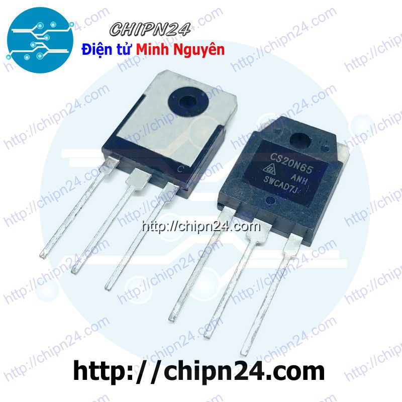 [1 CON] Mosfet 20N65 TO-3P 20A 650V Kênh N (CS20N65) (Mosfet công suất)