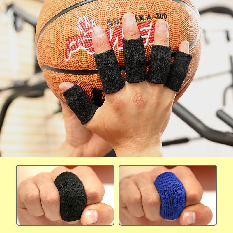 Bộ 10 băng bảo vệ ngón tay AOLIKES A-1589 (đen) khi chơi bóng rổ bóng chuyền sport finger protection sleeve magic