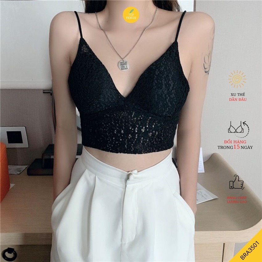 Áo 2 Dây Ren Hoa Cao Cấp Co Dãn Freesize 60kg Tep Fashion - A2D007